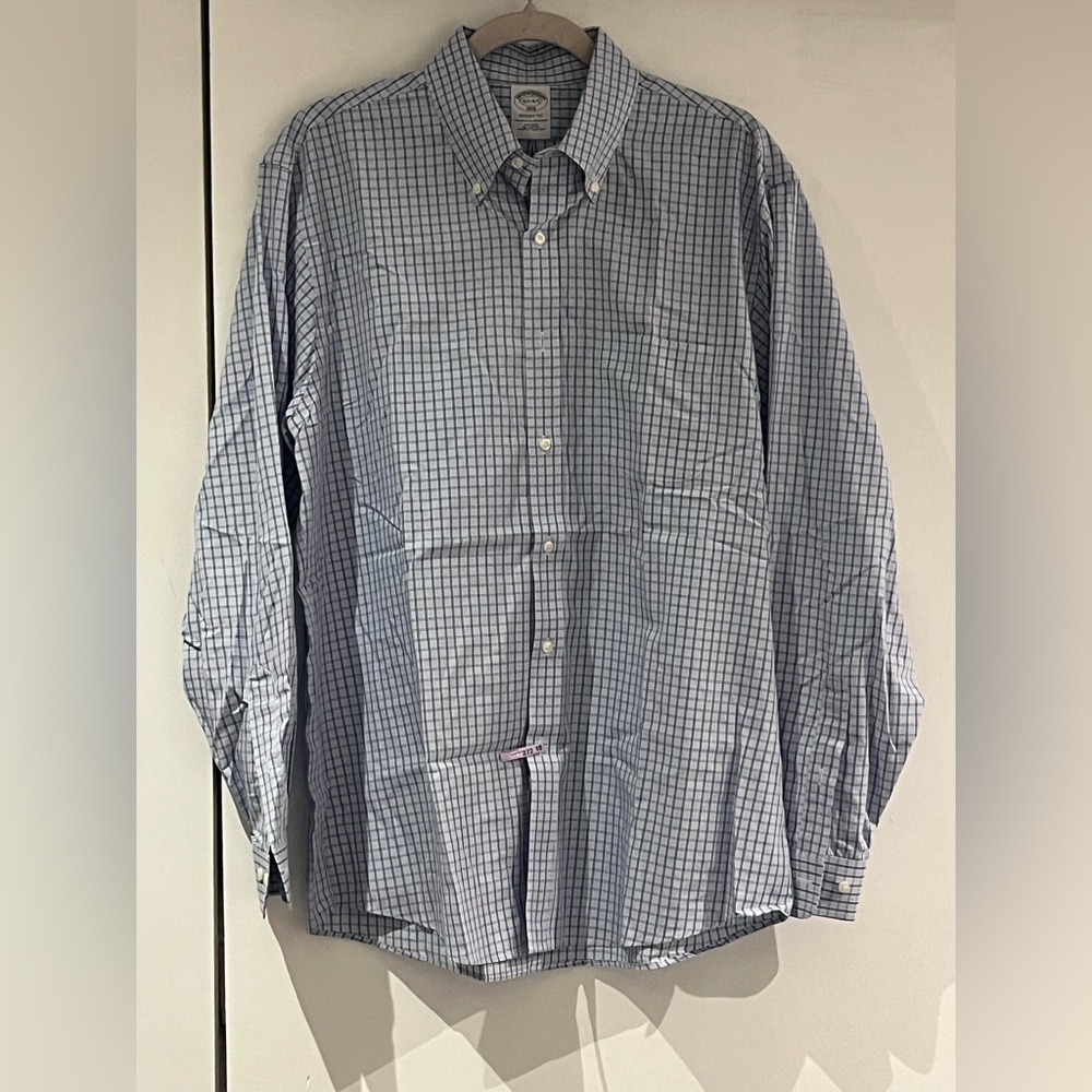 Brooks Brothers Navy and White Checkered Shirt